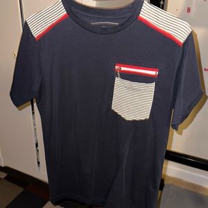 Casual Short Sleeve Fuel 67 T Shirt Navy blue with white and red accents